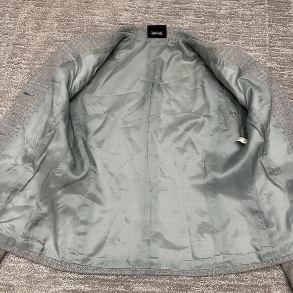 Akris Blazer Womens 6 Gray Plaid Wool Cashmere Four Button Jacket Workwear - Picture 8 of 16